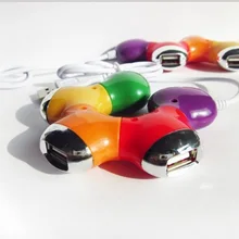 Портативный 4 Порты и разъёмы USB 2,0 концентратор и изображениями красочного цветка разветвитель адаптер высокого Скорость для ноутбука планшетный компьютер usb-хаб мини-разветвитель адаптер