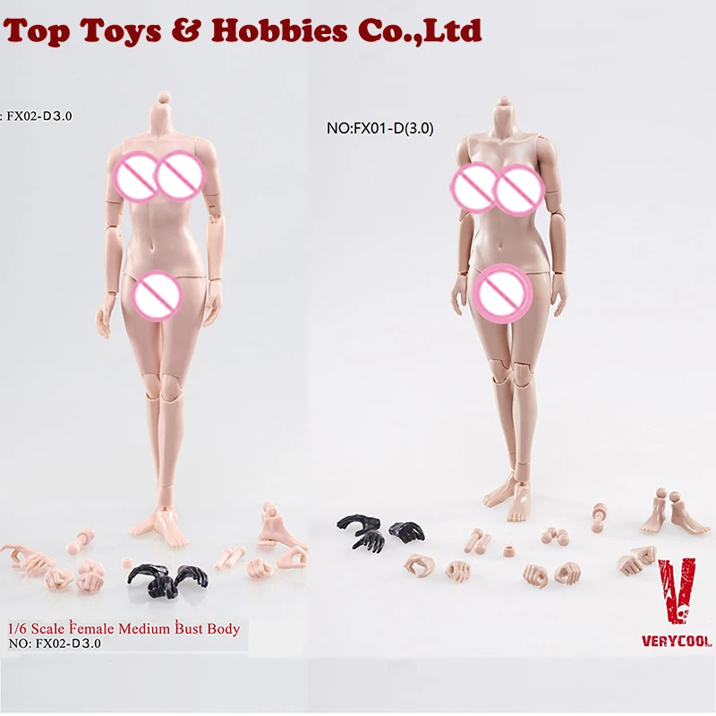 

1/6 Scale Flexible Action Figure Female Body 1/6 Scale Female Body Mid Large Bust Skin tan Pale color 12" FigureToys Model