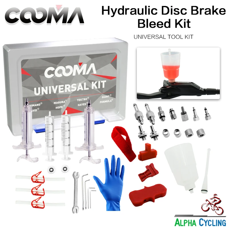 COOMA's Hydraulic Brake BLEED KIT for SHIMANO, AVID, Formula, Hayes