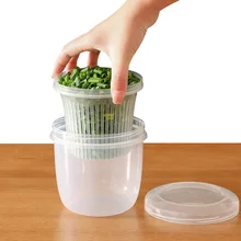 Кухонный Контейнер для фруктов и овощей 500 мл двойная герметичная коробка для хранения прозрачные контейнеры для холодильника кухонная коробка для хранения холодильника EGL042