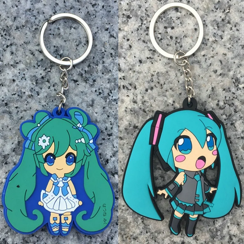 1 шт. милые японские Аниме Фигурки игрушки Hatsune Miku ПВХ брелок Брелоки кулоны куклы