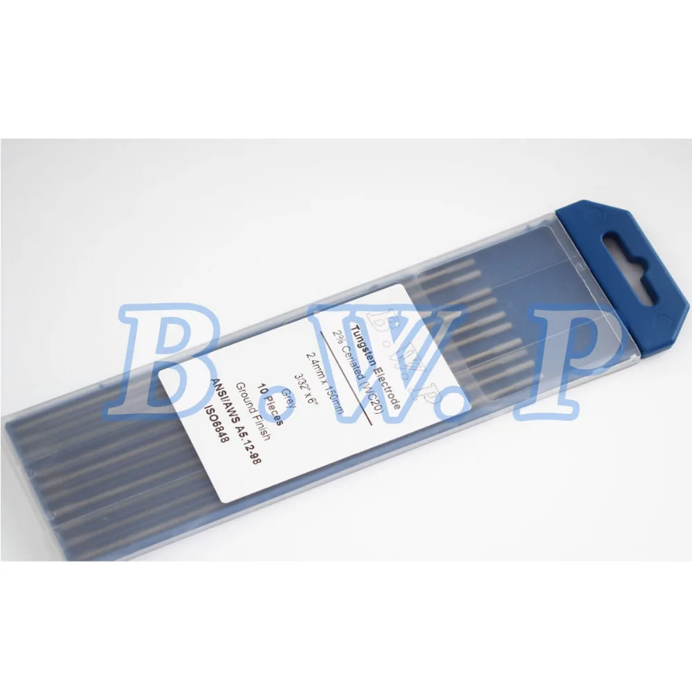 10PK DC TIG Electrodes Grey Tip 2 Ceriated Tungstens WC20 3/32x6 2