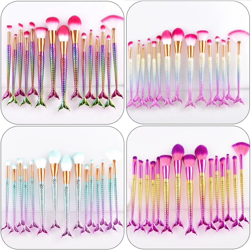 

1PC Pro Makeup Brushes Mermaid Fishtail Eyeshadow Contour Foundation Concealer Blush Powder Eye Beauty Make up Tools Kit