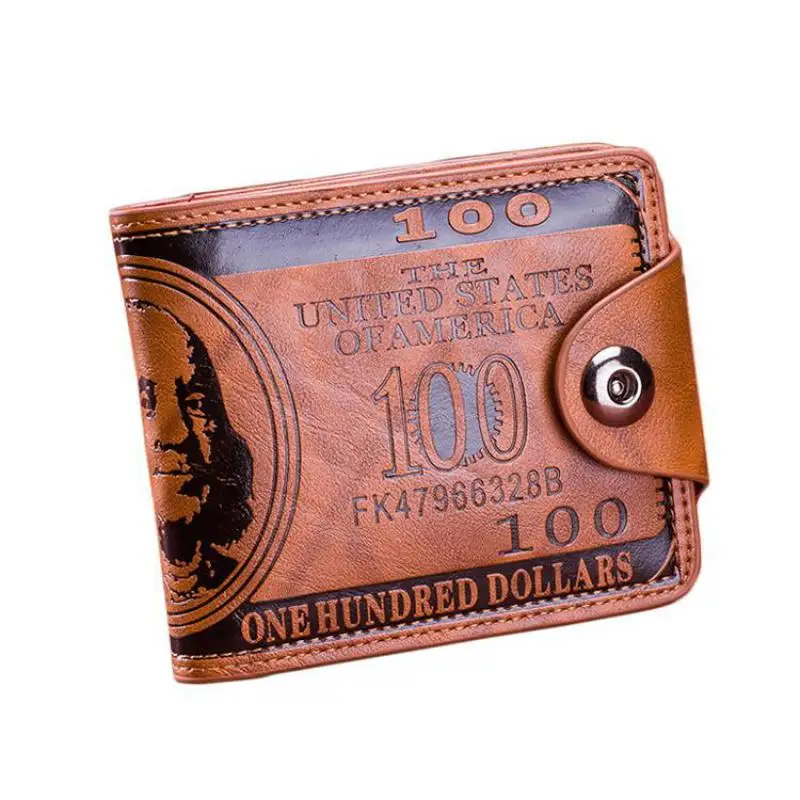 

Dollar Men's Card Pack Pressure Change Magnetic Buckle Personality Creative Hundred Dollars Short Wallet