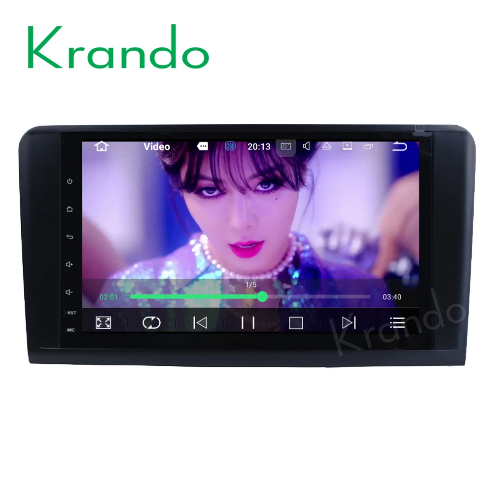 

Krando Android 8.1 9" (no dvd) car radio gps navigation for benz GL X164 ML W164 ML300 ML320 ML350 multimedia system WIFI 3G BT