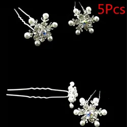 5Pcs Bridal Crystal U Hair Clips Wedding Imitation Pearl Flower Hair Pins Stick Woman Accessories Hair Style Tool 5Pcs Bridal Crystal U Hair Clips Wedding Imitation Pearl Flower Hair Pins Stick Woman Accessories Hair Style Tool