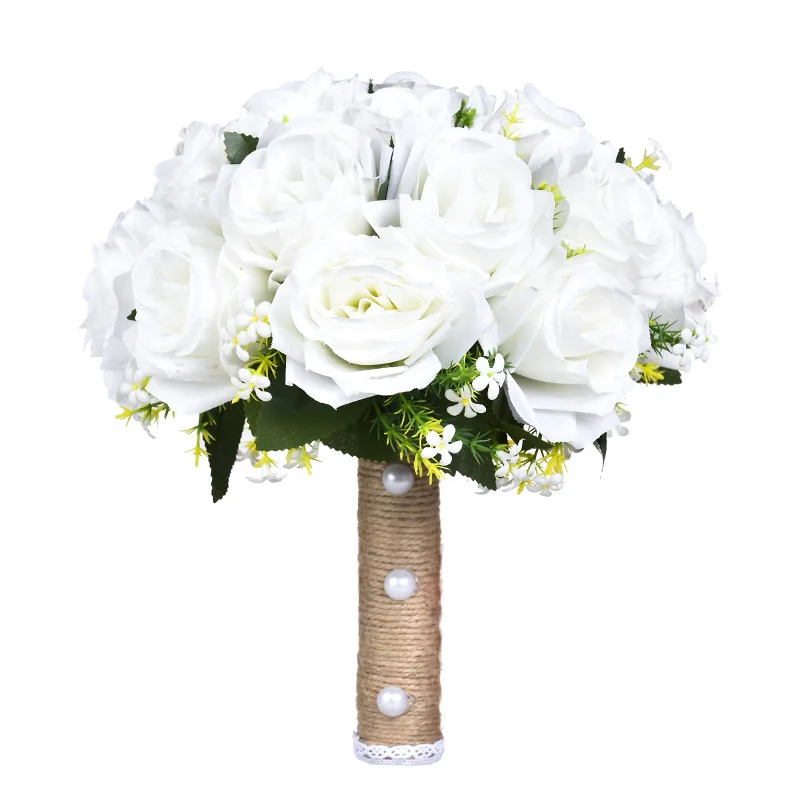 

Wedding Flowers Bridal Rhinestone Bouquet Bridesmaid Accessories Holding Ivory Flower Bead Crystal Wedding Brides Bouquets