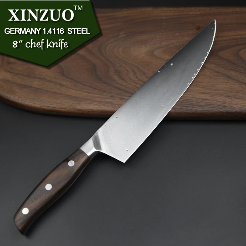 XINZUO 8'' inch Chef Knife GERMAN DIN1.4116 Steel Kitchen Knives Brand Rosewood Handle Cleaver Meat Knife Kitchen Cooking Tools