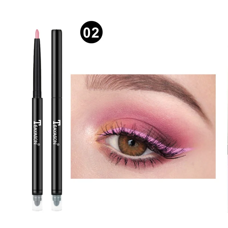 Водостойкий карандаш для глаз 12 цветов дополнительно с двойной головкой блестящие тени для век, подводка для глаз ручка стойкий сияющий глаз Красота Макияж - Цвет: 2