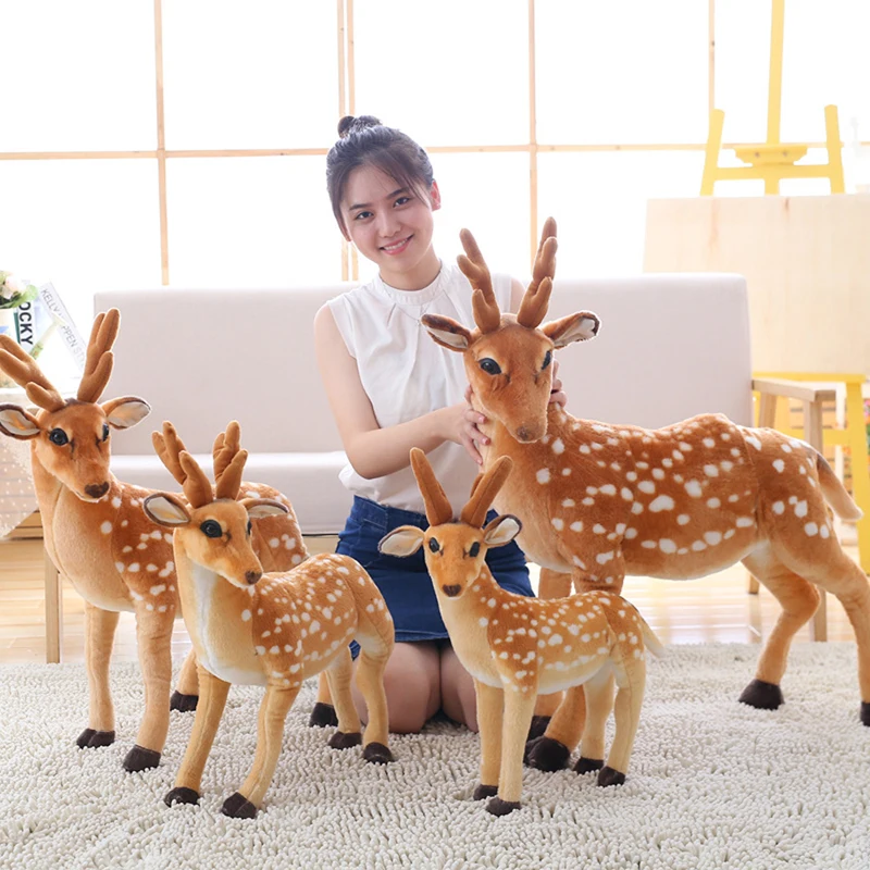

1pc Stuffed Plush Animal Deer Toy Kids Doll Teaching Prop Toy Children's Birthday Gift Simulation Sika Deer Plush Toy