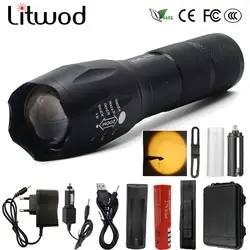 Litwod Z20 A100 XM-L2 U3 светодиодный фонарик белый и желтый свет факел лампа Алюминий Водонепроницаемый зум переносная Светодиодная лампа фонарь