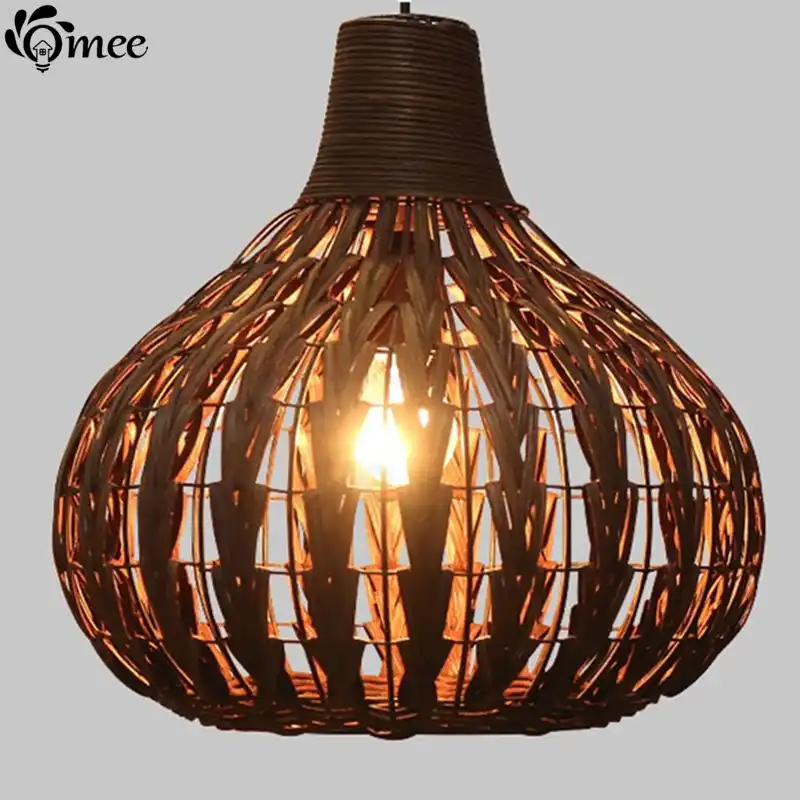 Omee Country Pendant Lamp Cany Art Vintage Hand Knitted Wicker Pendant Lamp Cany Art Vintage