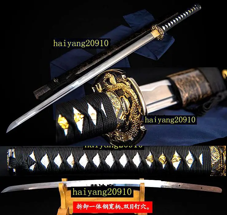 Handmade Japanese Samurai Sword KATANA 1060 High Carbon Steel Full Tang Straight Blade Sharpin