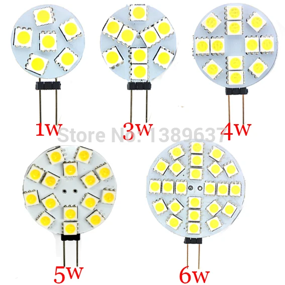 DC 12V G4 светодиодный лампочка 1W 3W 4W 5W 6W 5050 SMD светильник-кукуруза 5050SMD Точечный