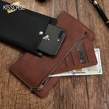 Kisscase Универсальный кошелек чехол для iPhone 5 5S SE 6 6 S 7 7 плюс кожа Кора зерна чехол для Huawei Mate 9 Xiaomi Redmi 4 Pro Mi5
