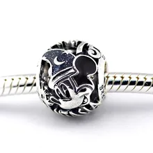 Se adapta a Pandora Charms pulsera plata 925 feliz navidad Mickey DIY moda joyería venta al por mayor