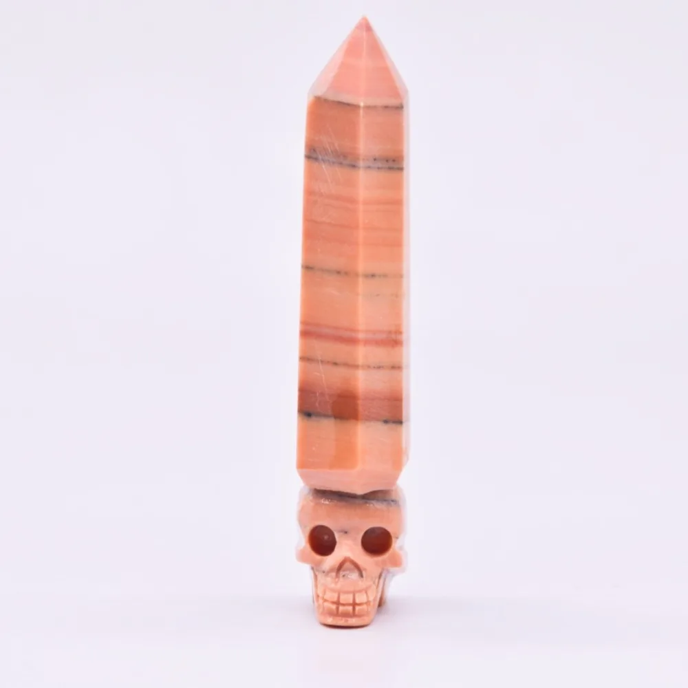 

85 natural quartz crystal engraving single pointed wand skull point healing natural crystal mineral home decoration accessorie