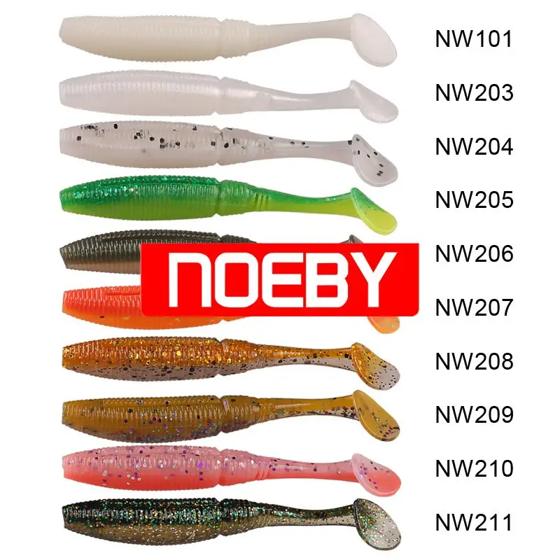 

NOEBY 2Bags 5/7.5/8.5/10/13/15/17.5cm Soft Fishing Lure SW5019S Single T-tail Silicone Bait Leurre Peche Pesca FlyFishing Tackle