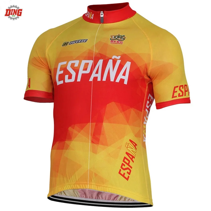 Испания, новинка, профессиональная команда, одежда для велоспорта, набор из Джерси, мужской короткий рукав, нагрудник, шорты, гелевая подкладка, желтый, ESPANA, велосипедная одежда, набор, горячая классика, roupa - Цвет: style photos