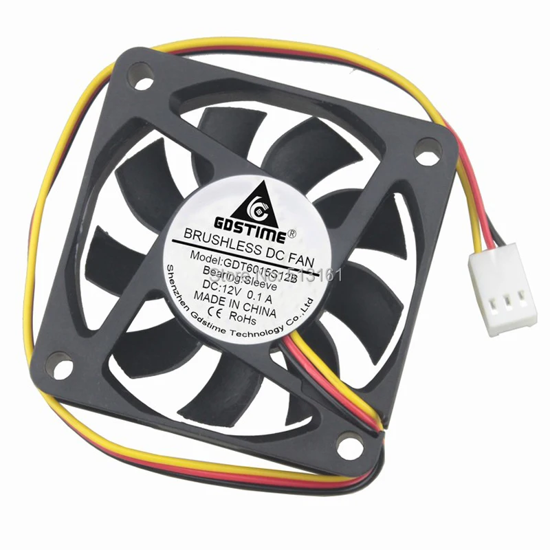 

5 PCS Gdstime DC 12V 3Pin 60mm 60x60x15mm Computer CPU Cooling Cooler Fan