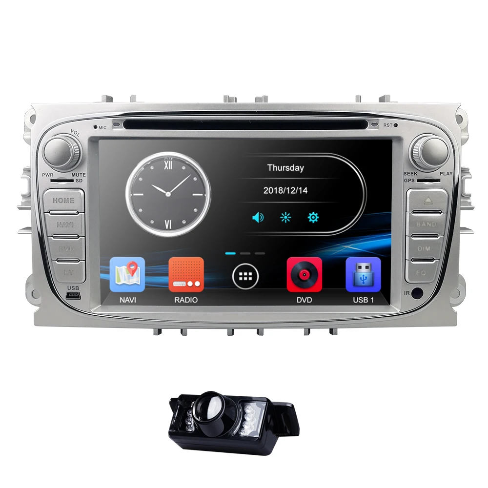 Flash Deal 7 Inch RDS Mirror link Car DVD Player For Ford Focus 2 S-Max C-Max Mondeo 4 Galaxy Kuga 2008-2010 DAB+ Free camera 8G Map card 1