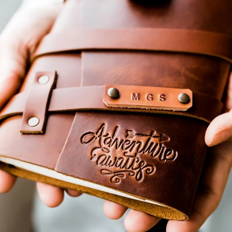 

Personalized genuine leather travel journal notebook sketchbook Custom Leather Notebook Lined or Unlined Refillable Handmade