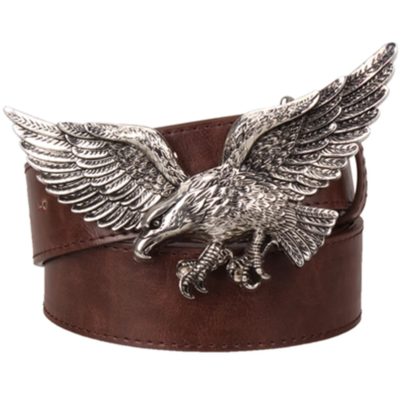 Мужской кожаный ремень с пряжкой в стиле панк рок|fashion leather belt|leather beltmen belt |