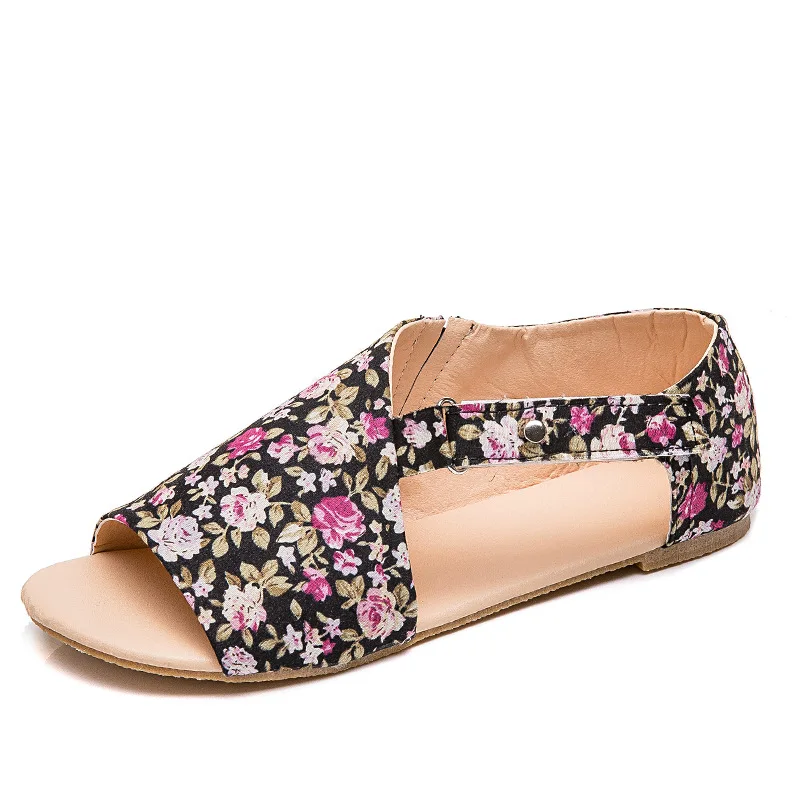 

Women Sandals Soft Leather Flat Sandals Summer Shoes Woman Plus Size Peep Toe Beach Sandals Chaussures Femme Women Casual Shoes