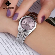 2016 New Luxury Brand Women’s Quartz Watch Date Day Clock Stainless Steel Watch Ladies Fashion Casual Watch Women Wrist Watches