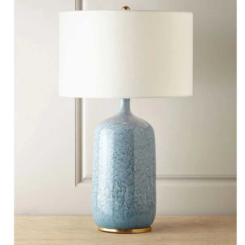 TUDA светодиодный настольный светильник, Скандинавская Керамическая Настольная лампа для гостиной, кабинета, спальни, прикроватная Медная настольная лампа E27 110 В 220 В
