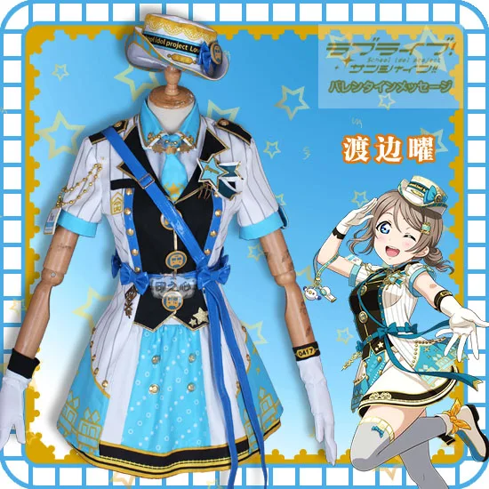 

2019 lovelive sunshine Aqours Train awakening Watanabe You Dress Lovely Halloween Women Dress