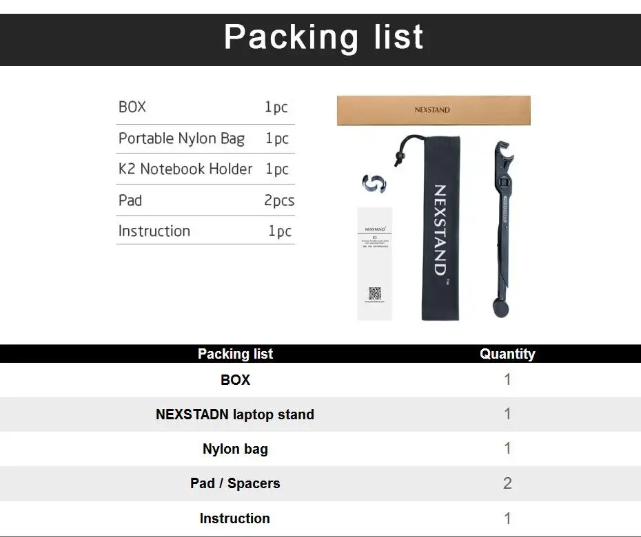 NEXSTAND K2 Портативная Складная портативная Регулируемая подставка для ноутбука держатель для ноутбука кронштейн