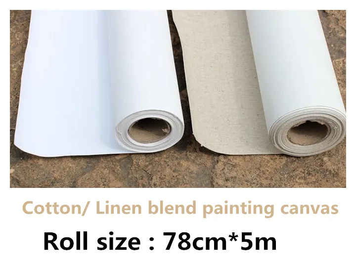 78cm width Good quality 280gsm cotton art painting canvas roll 5m long