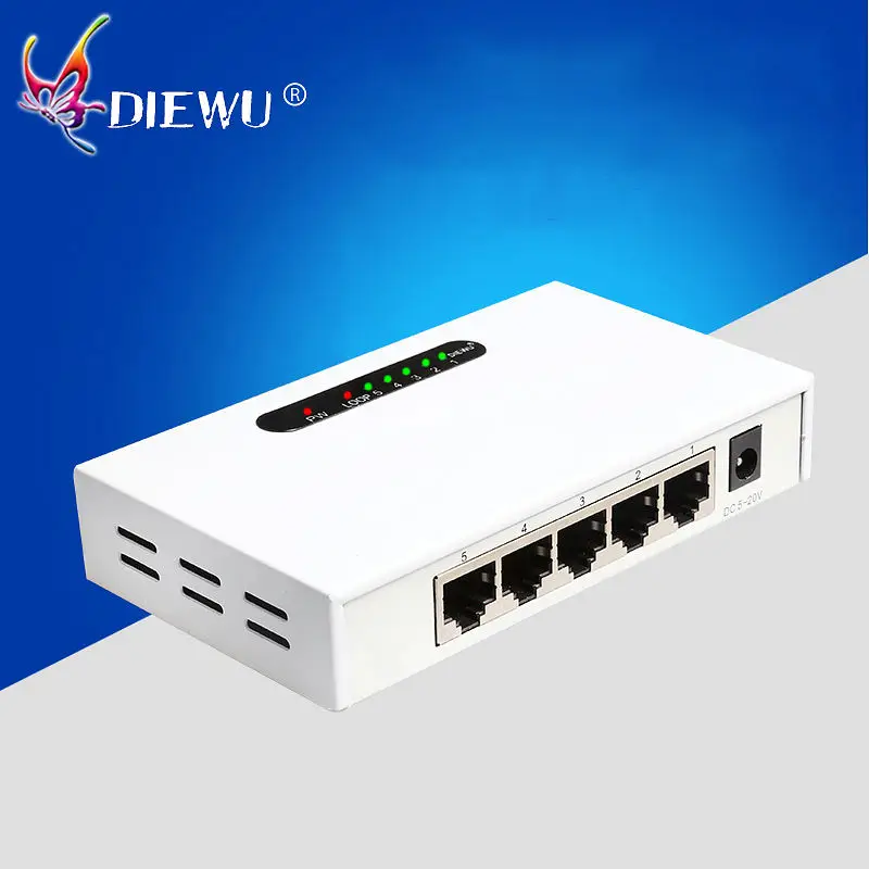 Diewu 5 Порты и разъёмы Gigabit Ethernet сетевой коммутатор Gigabit 10/100/1000 Мбит Настольный концентратор Lan полный/полудуплекс Ethernet-коммутатор(штепсельная Вилка европейского стандарта