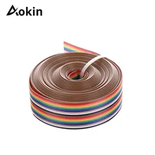 5M 1.27mm 20P DuPont Cable Rainbow Flat Line Support Wire Soldered Cable Connector Wire 20 pin For Arduino Diy Kit