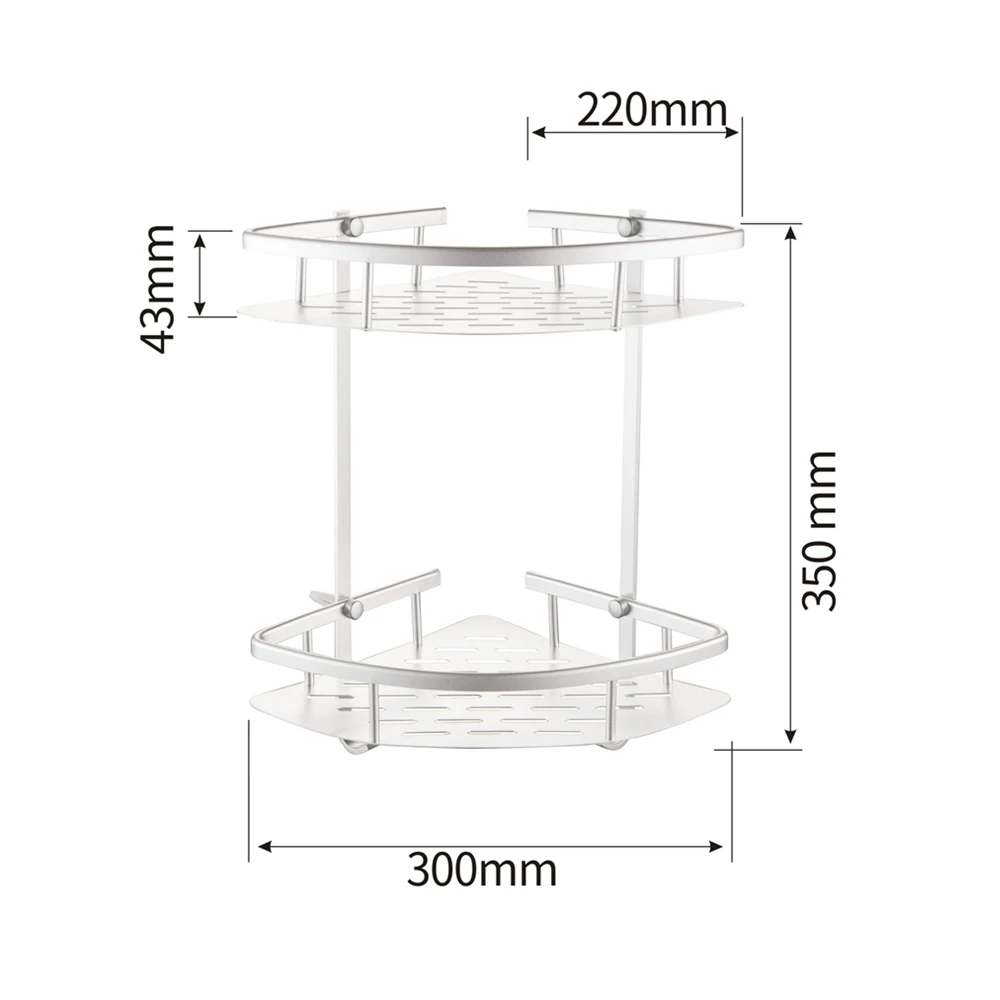 Aluminium Bathroom Shower Bath Holder For Shampoos Shower Gel Kitchen Home Balcony Shelf Hanging Storage Rack Kitchen Bracket 1