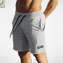 SJ бренд высокого качества удобные мужские хлопчатобумажные шорты Бодибилдинг Фитнес Тренировочные для бегунов дышащие шорты