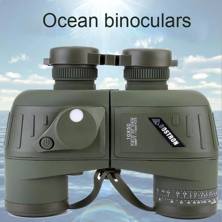 WEIDA Nautical Compass Telescope 10x50 High-Definition High-Magnification Waterproof Ranging Binoculars Color : Black 