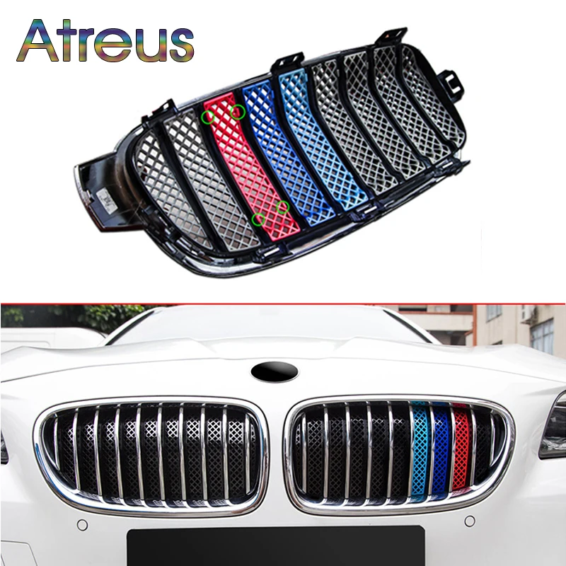 Atreus 1 компл. 3D Автомобильная передняя решетка отделка спортивные полосы крышка Анти-наклейки от комаров для BMW F30 F10 F18 F35 F11 M аксессуары для питания