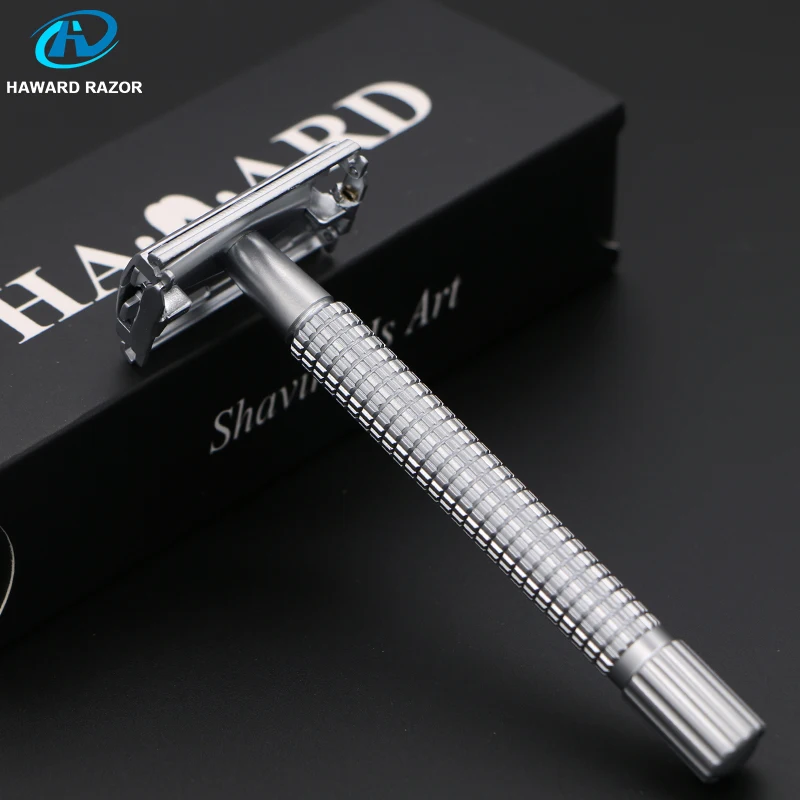 HAWRAD Double Edge Razor For Men 1 Silver Razor & 10 Double Edge Blades