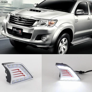 

CSCSNL 1 set For Toyota Hilux Vigo 2012 2013 2014 Car Styling LED DRL Daytime Running Light Daylight waterproof Signal Lamp