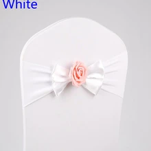 Белый цвет стул створки с бабочкой галстук канделябр декоративный стул крышка повязка из спандекса лайкра створки вечерние свадебные украшения