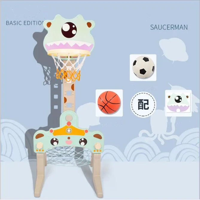 Детские подъемные баскетбольные футбольные ворота 3 в 1 спортивные игрушки для детей TotSports легкий балл баскетбольный набор спортивная игра - Цвет: 2