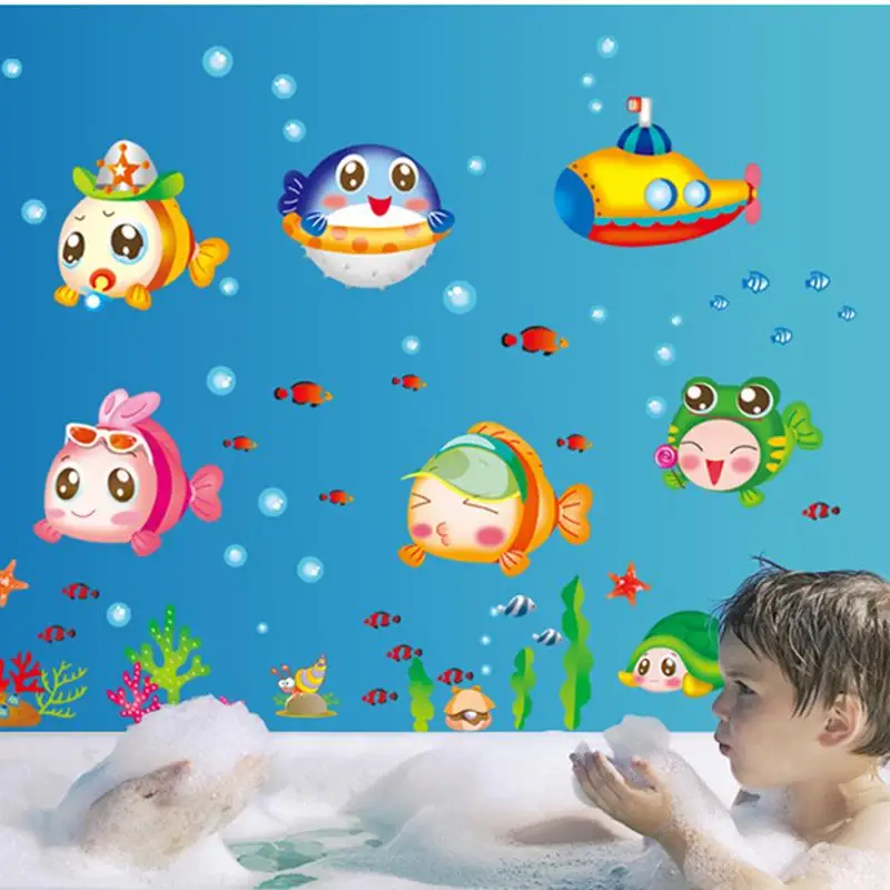 Nemo Fish Bubble Cartoon Wall Sticker For Shower Bathtoom stickers for