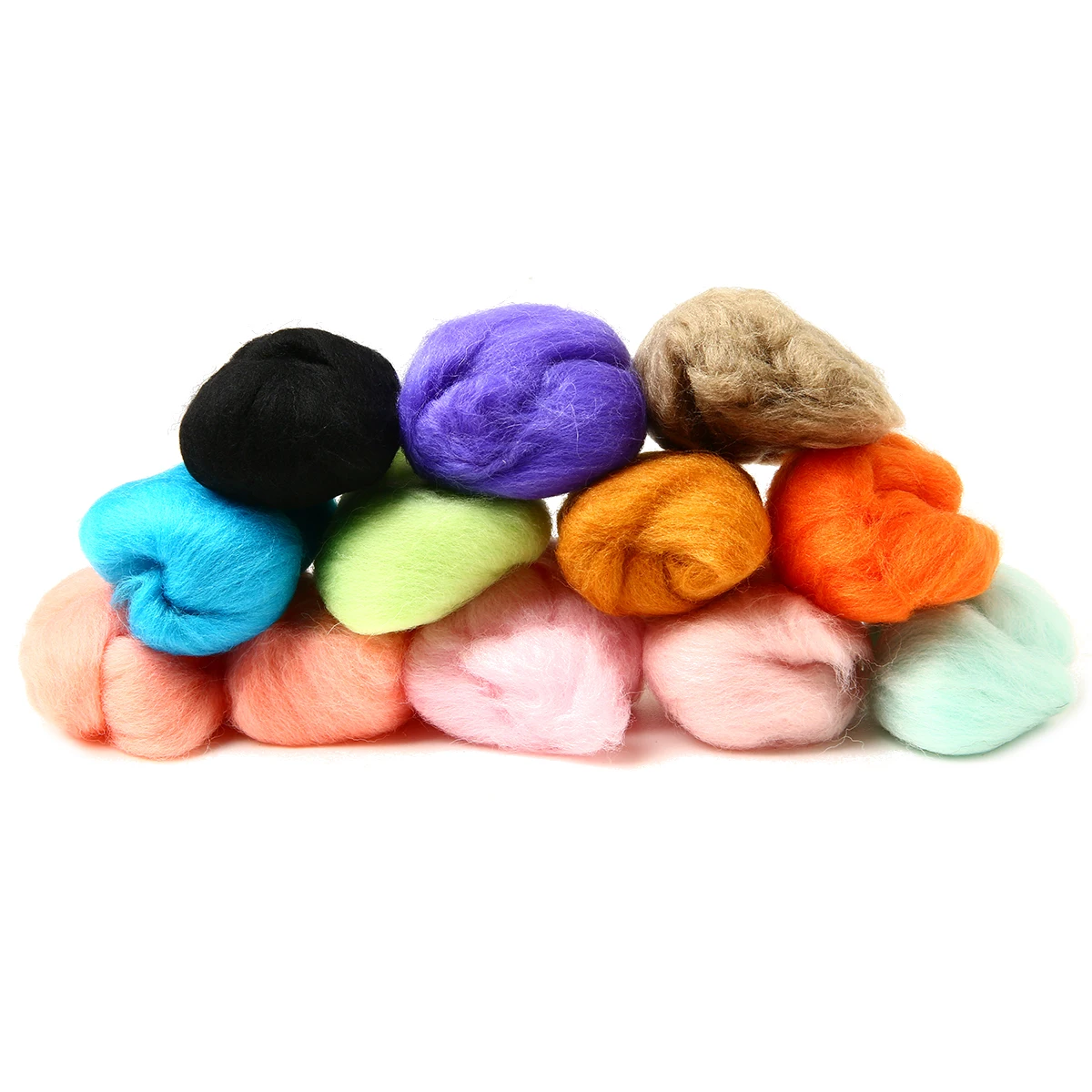 12 Colors For DIY Needle Wool Fibre Roving  Felting Hand Spinning DIY Fun Doll Needlework Raw Wool Felt poke 5g/bag