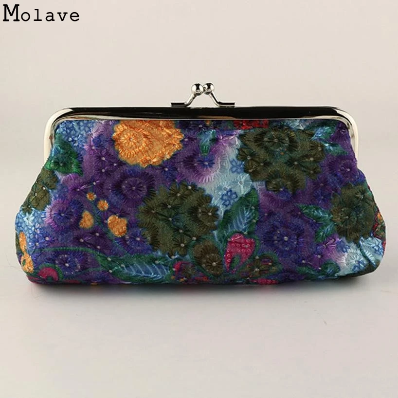 Women National Style Coin Purse Polyester Small font b Wallet b font Girls Change Pocket Pouch