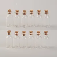 5ml Small Glass Jars With Cork Mini Empty Glass Bottles Wood Lid Glass Vial Wishing Bottles 18X40X12.5 mm 100 pcs 2