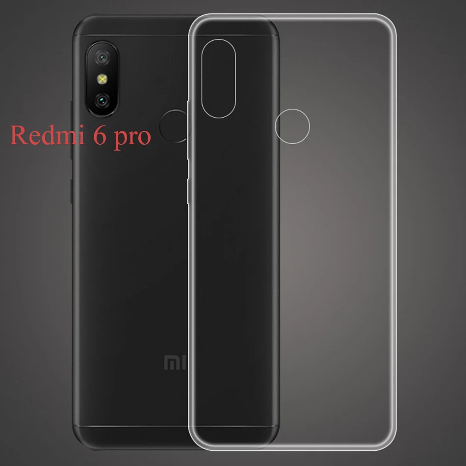 Силиконовый чехол Xaomi redmi 6 pro 6a гелевый Чехол Прозрачная мягкая прозрачная задняя