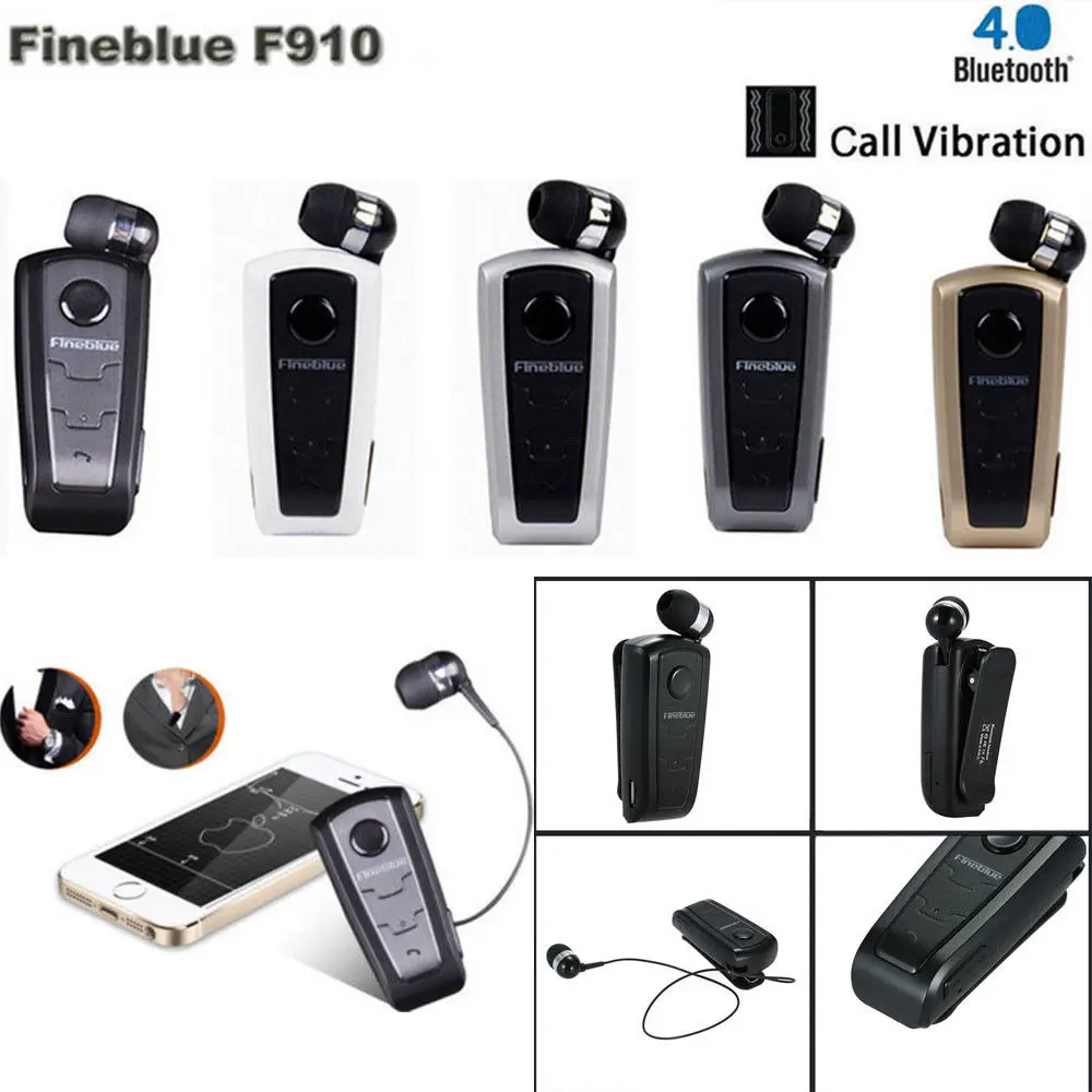 Fineblue F910 мини беспроводной Bluetooth 4,0 зажим для шеи Телескопический Тип гарнитура в деловом стиле Вибрация износа клип спортивные стереонаушники - Цвет: Mixed color