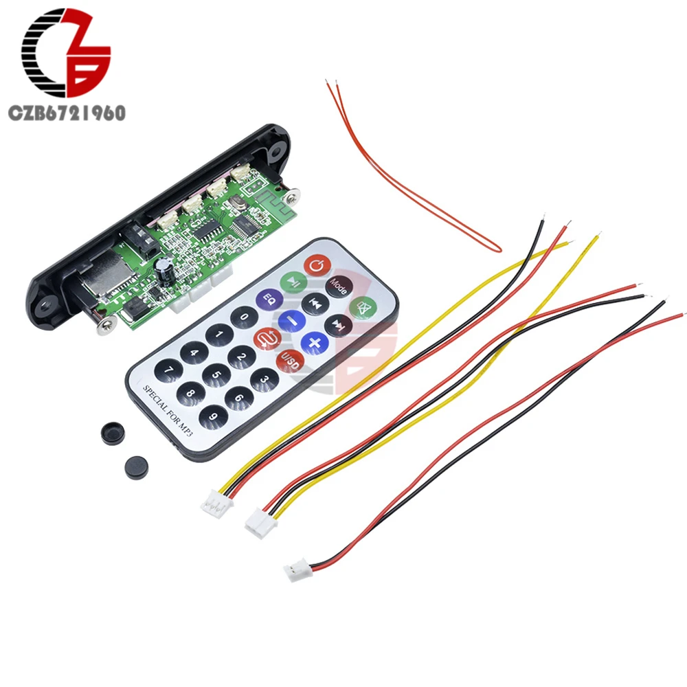 

1Set 7-12V Car Bluetooth MP3 Decoder Board Decoding Player Support FM Radio USB TF LCD Screen Remote Controller for Auto Car